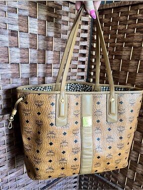 MCM Cognac Monogram Reversible Tote